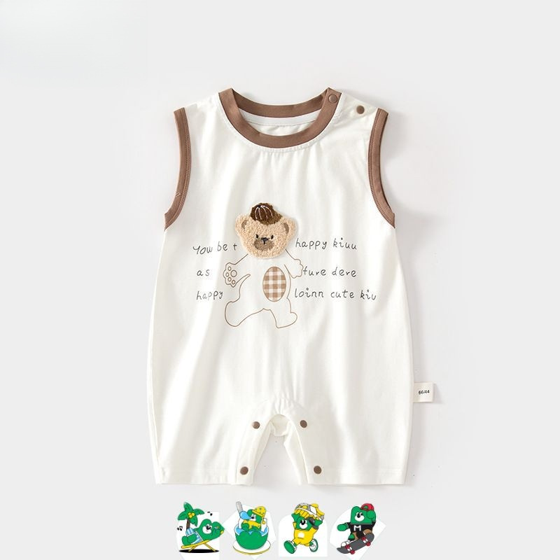 Baby Summer Modal Sleeveless Romper Newborn Seamless Jumpsuit Air Conditioning Clothing Infant Toddler Crawling Suit