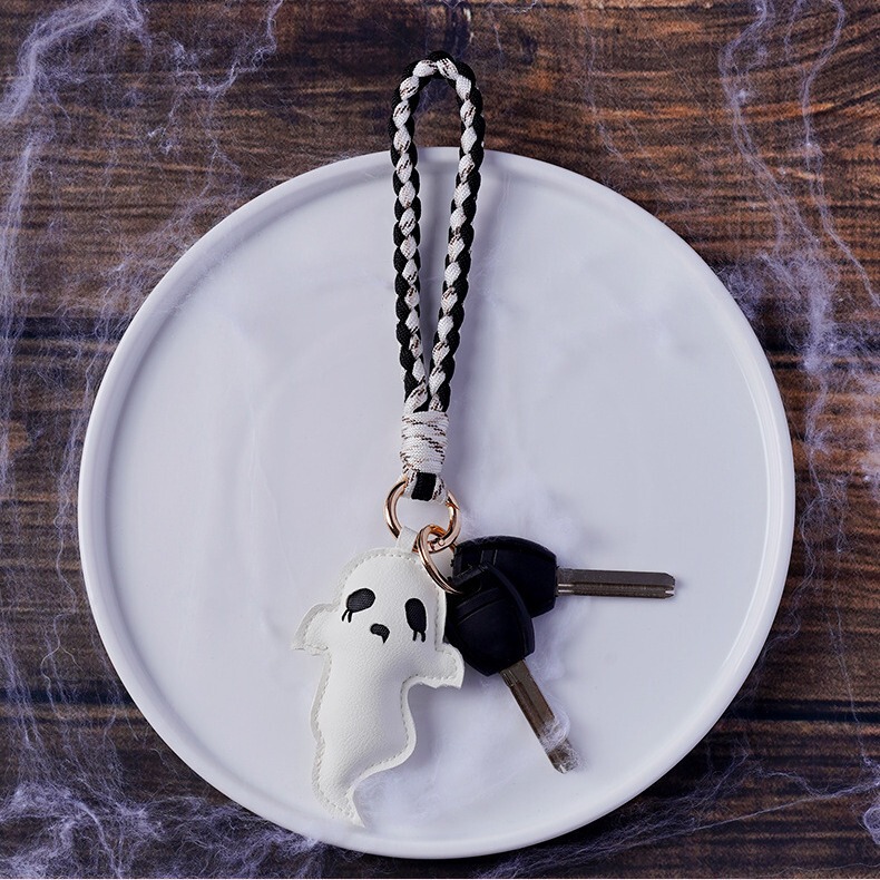 Cross-border New Creative Cute Funny Ghost Wrist Band Pendant High-end Sense Hand-woven Bag Keychain