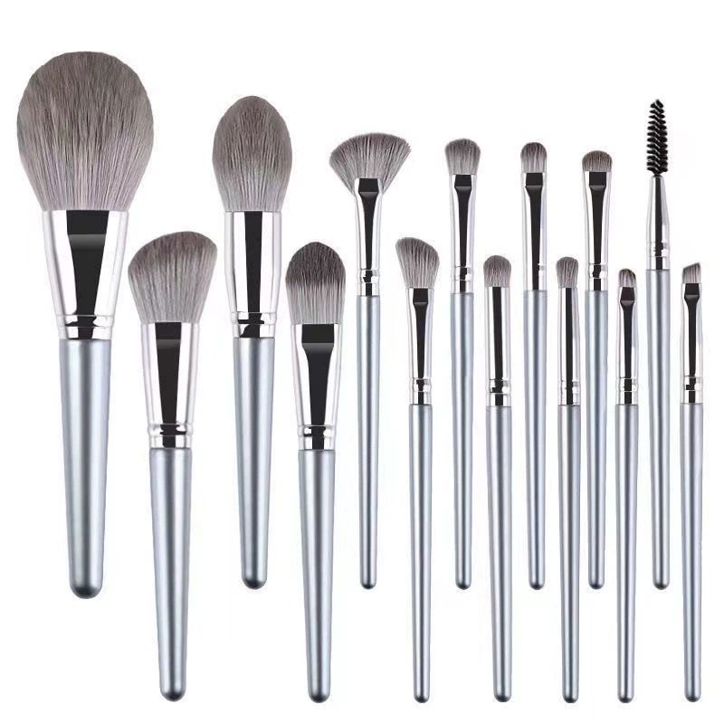 Makeup Brush Set, 14-Piece Soft Face Brushes for Beginners, PU case, Full Kit