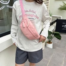 韩版简约尼龙布小包包女2023新款质感单肩腋下包胸包斜挎小腰包