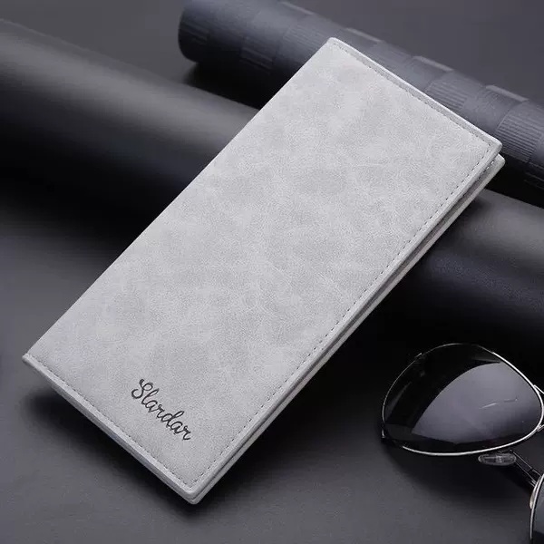 Men's Long Wallet Ultra-Thin Youth Simple Personality Wallet Japanese and Korean Multi-Card Slot Student Soft Wallet Large Bill Holder Trendy