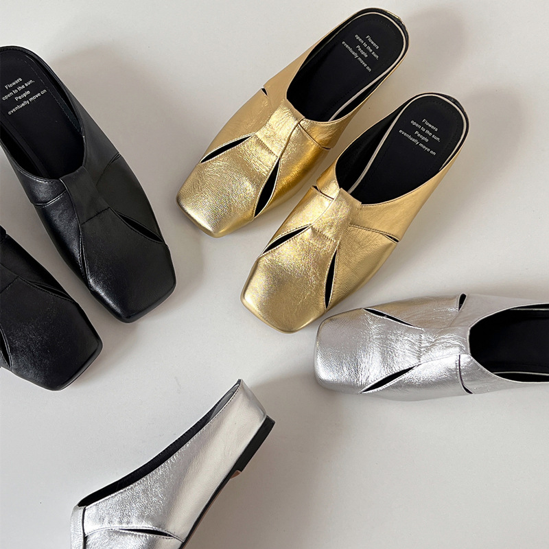 Summer fashionable women's slippers square toe