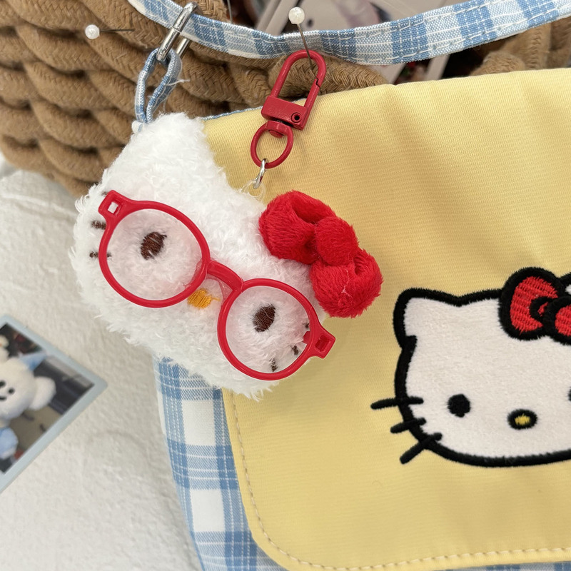 甘い赤メガネ kt 猫ぬいぐるみキーホルダーペンダントインインターネット有名人学生スクールバッグアクセサリーギフト卸売|undefined