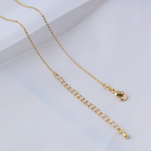 14K gold-coated copper gold-plated dispersion protection o calendered flat 0 necklace water drop extension chain length 50cm diy thin chain