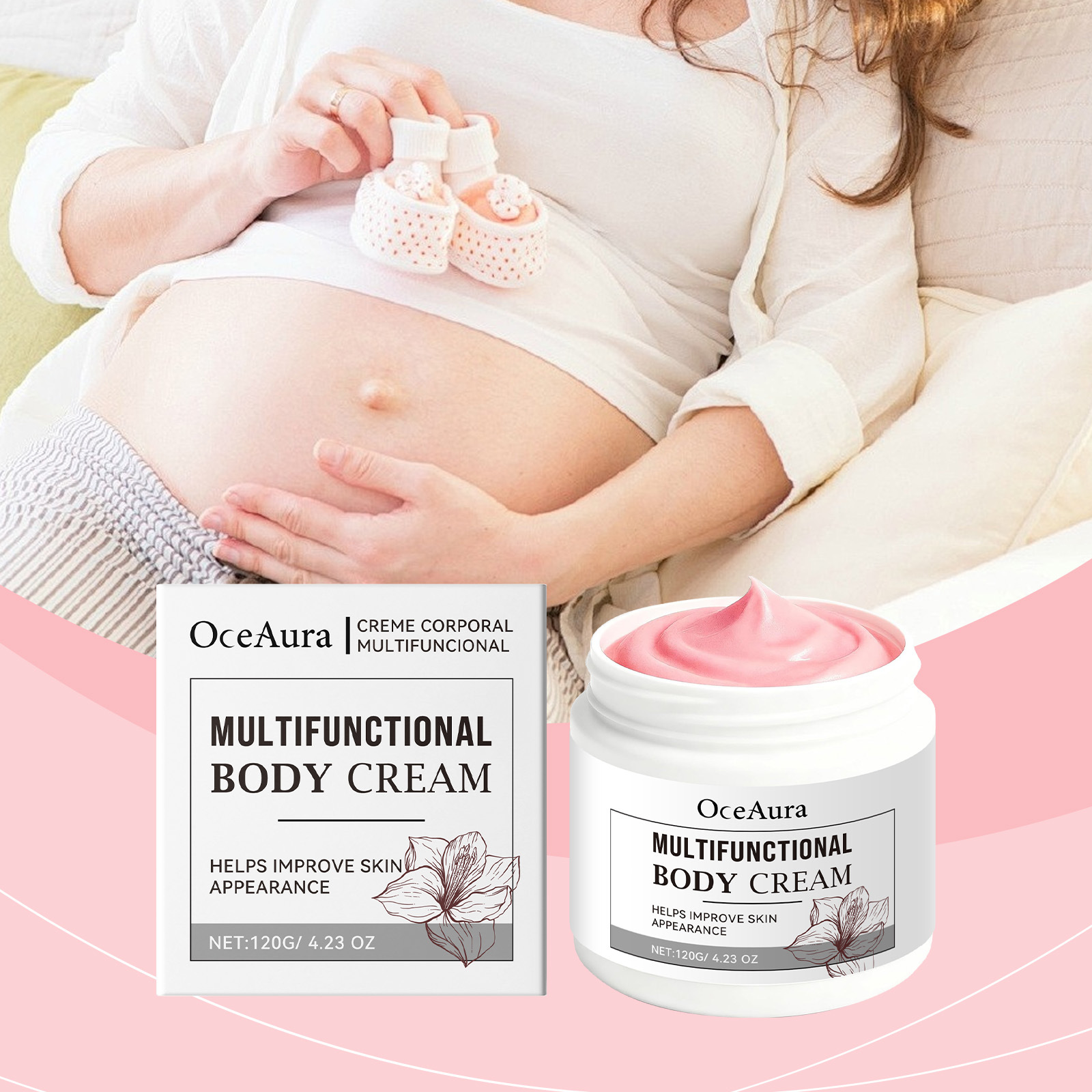 Oceaura Skin Care Cream Nourish Skin Elasticity Tender Smooth during Pregnancy Daily Body Moisturizing Apply Skin Care Cream
