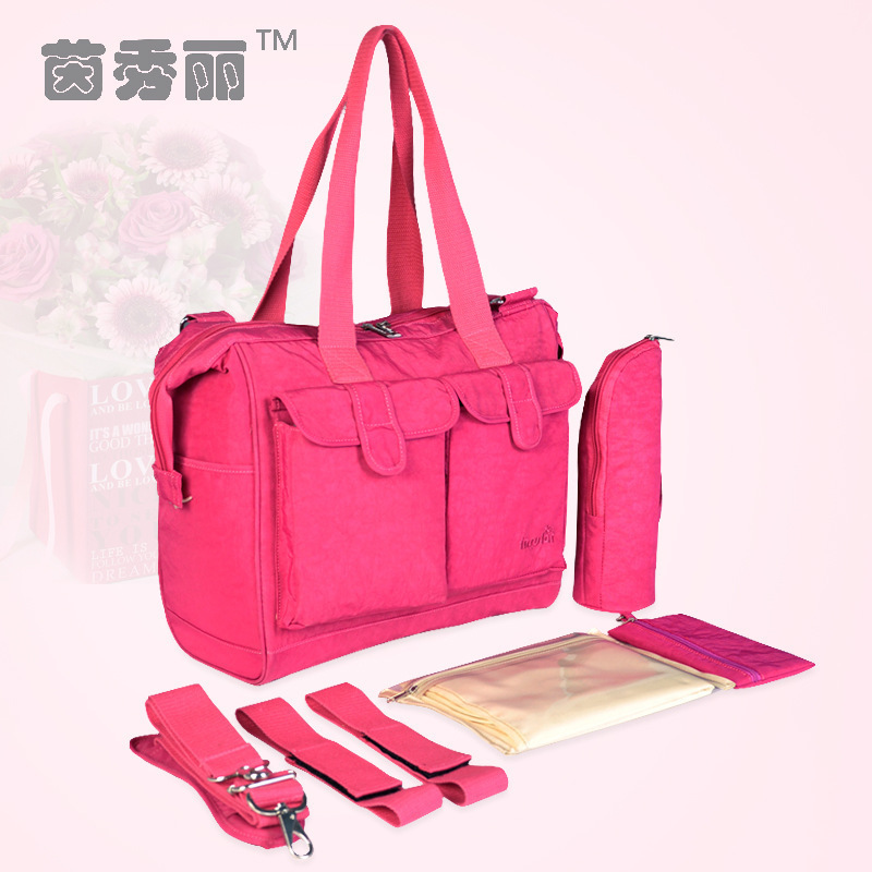 Bolsa multifuncional de hombro para mamás de gran capacidad de lavado con agua de nylon para madres y bebés fuera de la bolsa de mamá al por mayor transfronteriza