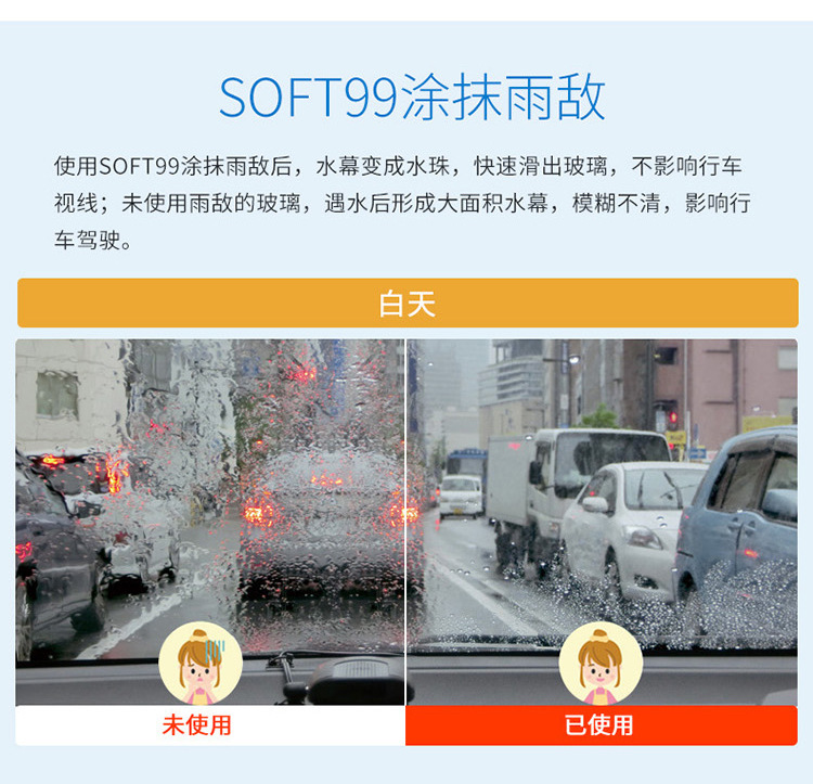 Soft99 Rain Enemy Car Front Windshield Coating Crystal Rainproof Agent Japanese Long-Lasting Car Window Waterproof and Water Repellent Agent