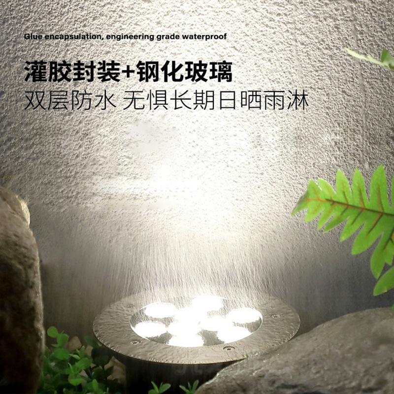 24V incrustado led redondo de acero inoxidable enterrado luz exterior IP67 impermeable enterrado luz transfronteriza mayorista image 3