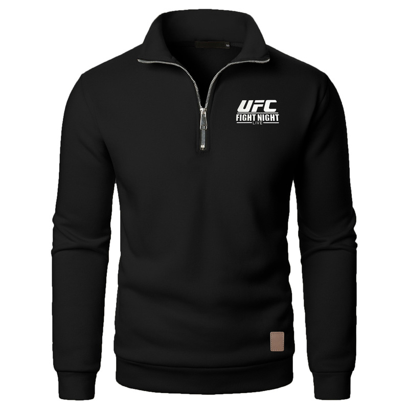 Ebay Cross-Border New Style Stand-Up Collar Half-Zip Long-Sleeved Men's and Women's Sweatshirts Sports Casual Fleece Ufc Printed Tops