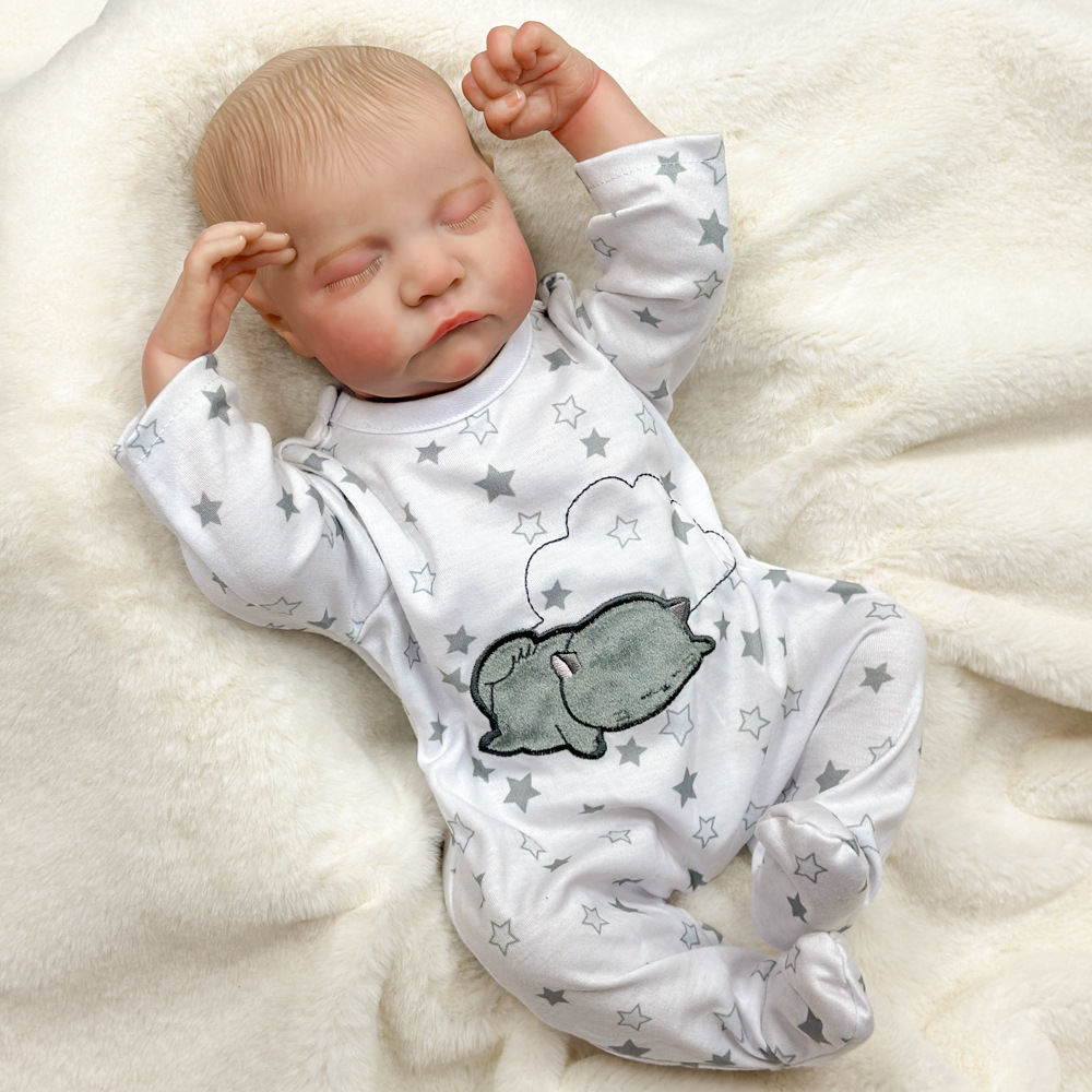 Muñeca de simulación de suministro Le comercio electrónico bebé muñeca transfronteriza pesada 17 pulgadas vi puede entrar en pegamento completo Henghua