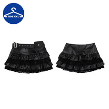 TIDEEKU复古拼接裙辣妹性感百褶半身裙a字短款高腰显瘦设计感裙子