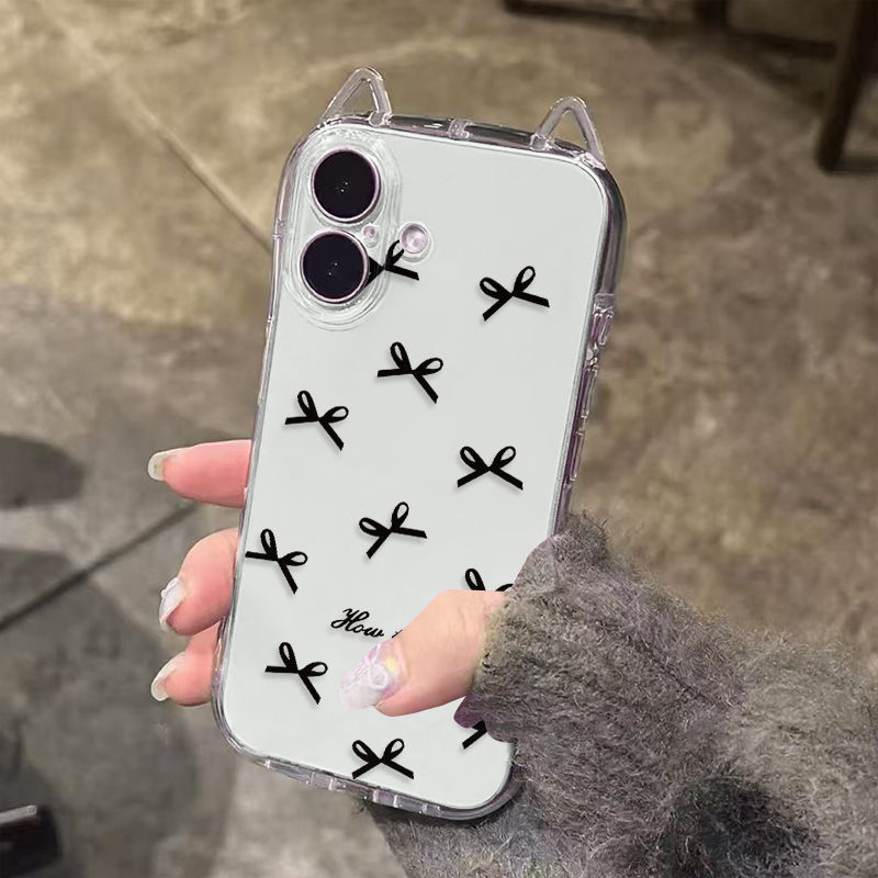 Full Screen Bow Suitable for Apple 11/13/14/15 Promax Mobile Phone Case Transparent iPhone 16 Women's Model Full Screen Bow Suitable for Apple 11/13/14/15 Promax Mobile Phone Case Transparent iPhone 16 Women's Model