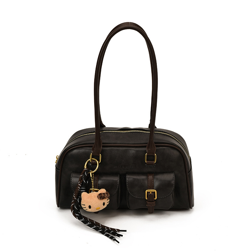 Bolsa de almohada portátil simple coreana transfronteriza para mujeres otoño / invierno 2025 nuevo retro versátil bolso de hombro bolso de brazo de viaje