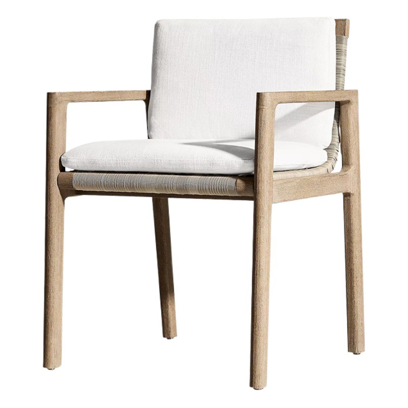 Teca al aire libre mesa y silla patio Villa jardín ratán silla sol-prueba Hotel terraza al aire libre madera maciza mesa de comedor y silla combinación