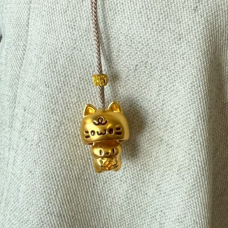 小红书新中式招财躲猫猫吊坠铃铛项链其质感独特小众设计毛衣链女|undefined