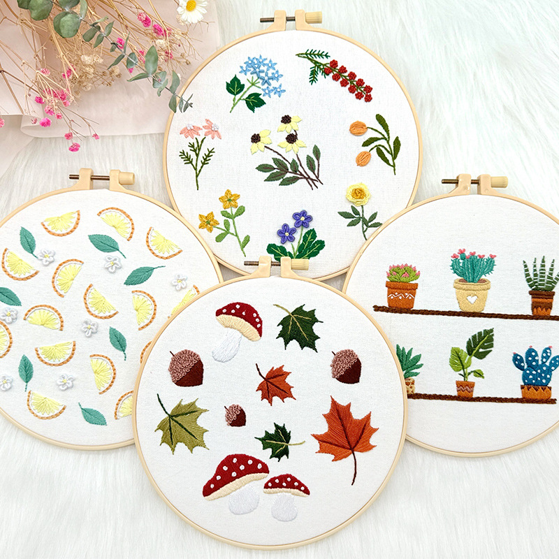 Estudiantes pequeños pinturas de tela frescas bordadas tridimensionales pinturas europeas bordadas a mano bolsas de materiales diy