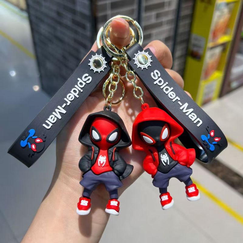 新しいスウェットシャツスパイダーマン編組マーベルキーホルダーペンダントクリエイティブカーキーホルダーカクテルクレーンギフト|undefined