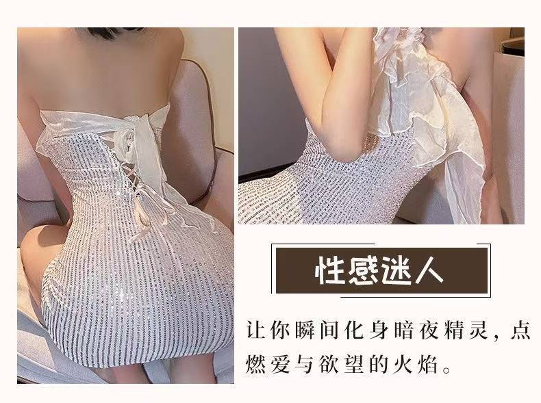 Lace Backless Fairy Dress Set with Sling Design and Elegant Uniform Styling — detail image 6