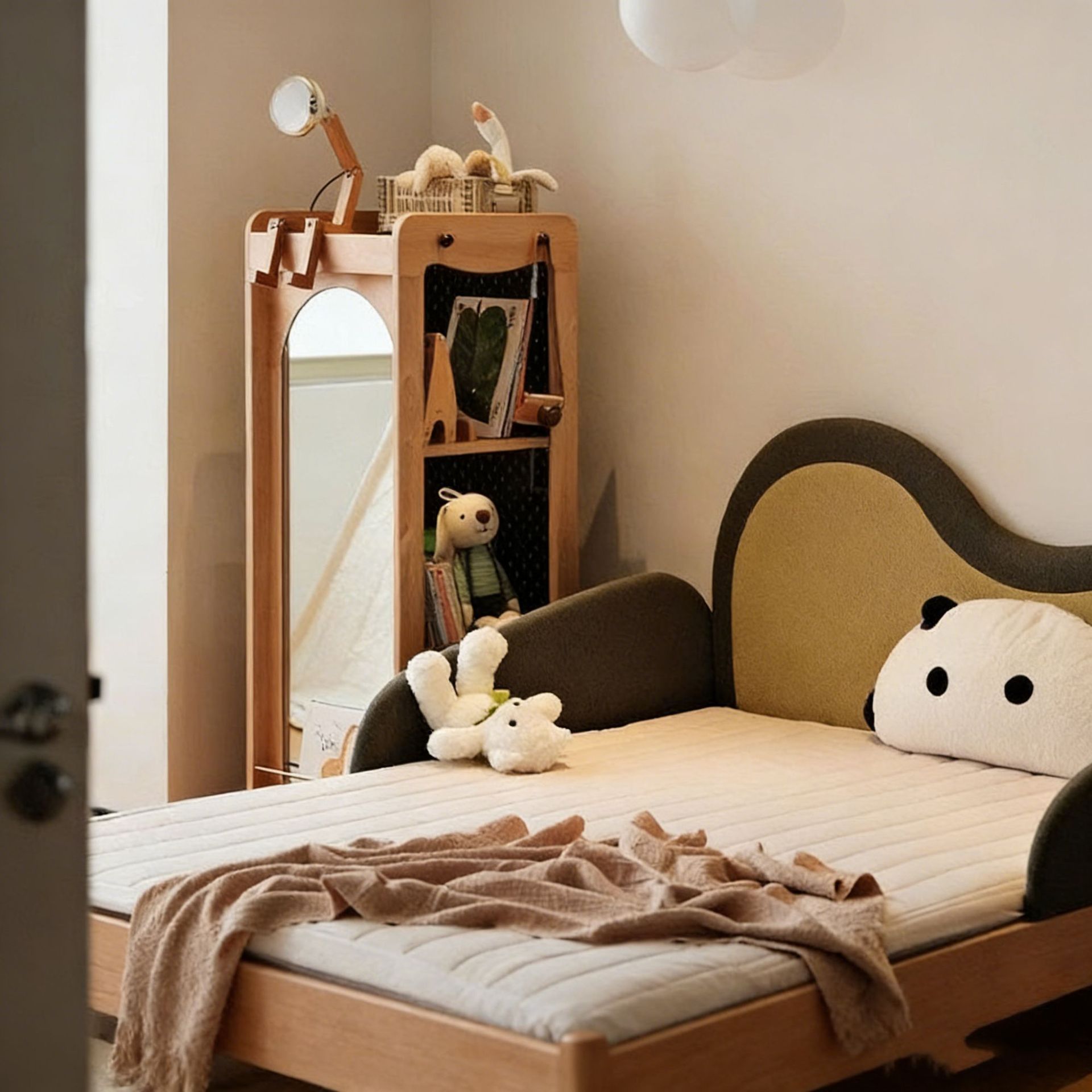 Duoduo Children's Bed Cherry Wood Solid Wood Baby Bed Telescopic Stitching Bed Pull Bed Children's Furniture Boys and Girls