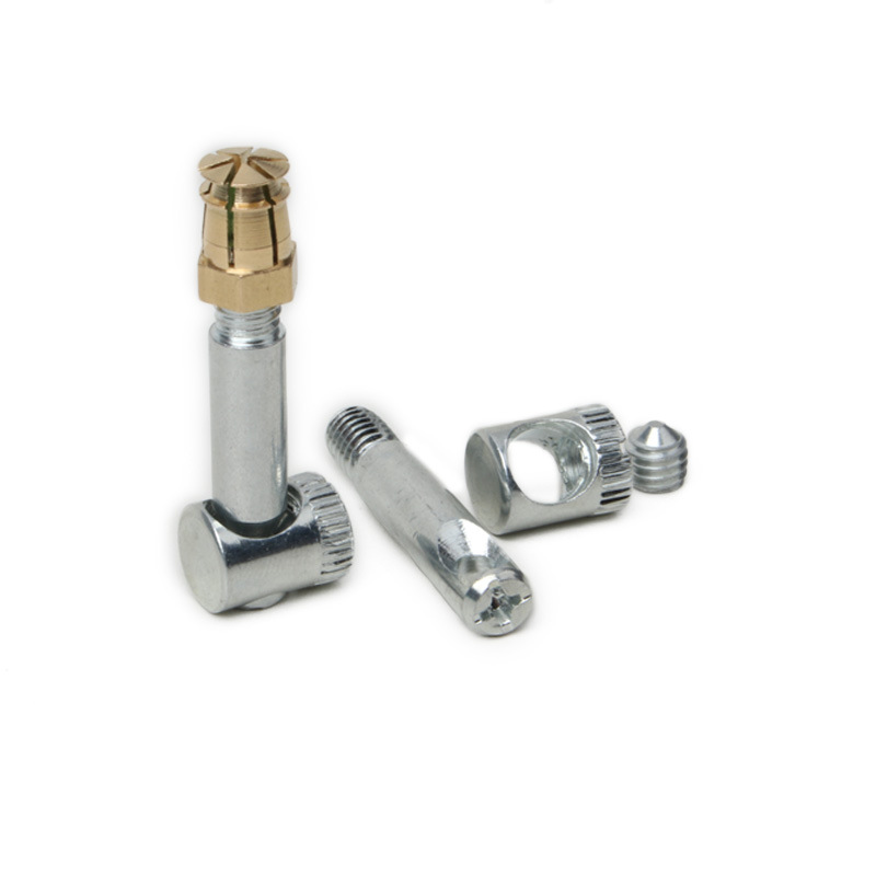 Gabinetes de muebles Conectores invisibles cuatro en uno Piezas ensambladas Tornillos Sujetadores de tuercas Cama de rueda excéntrica Tres en uno