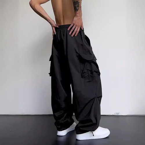 2025 Men's and Women's High-Waisted Wide-Leg Casual Sport Pants American Parachute Trend Pants