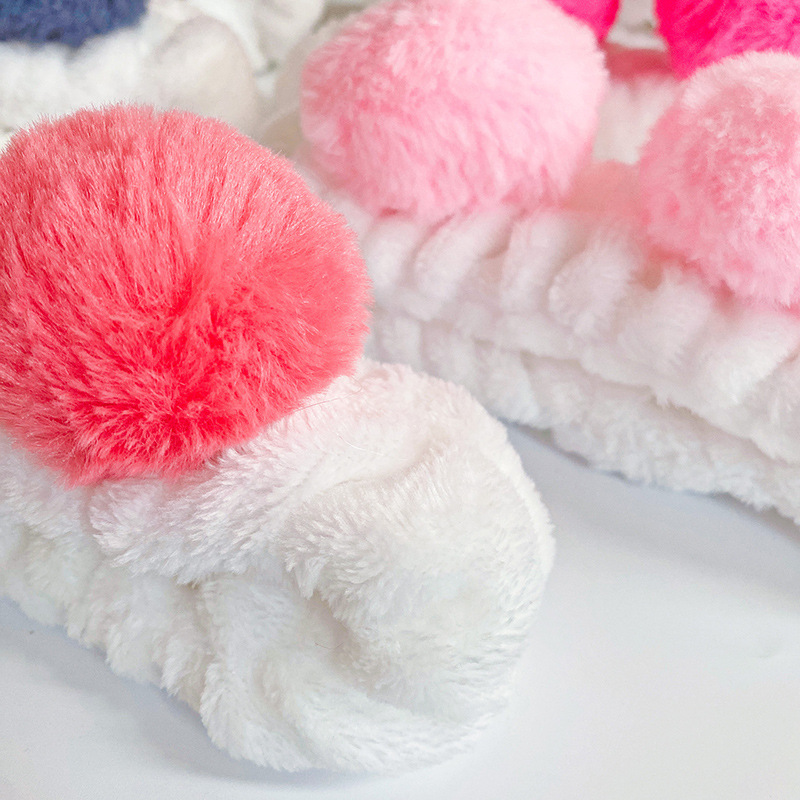 Japonés y coreano Super Linda Bola de Pelo banda de pelo de ala ancha lavado de cara femenina SPA antideslizante banda de pelo Internet celebridad pañuelo accesorios para el cabello fábrica al por mayor