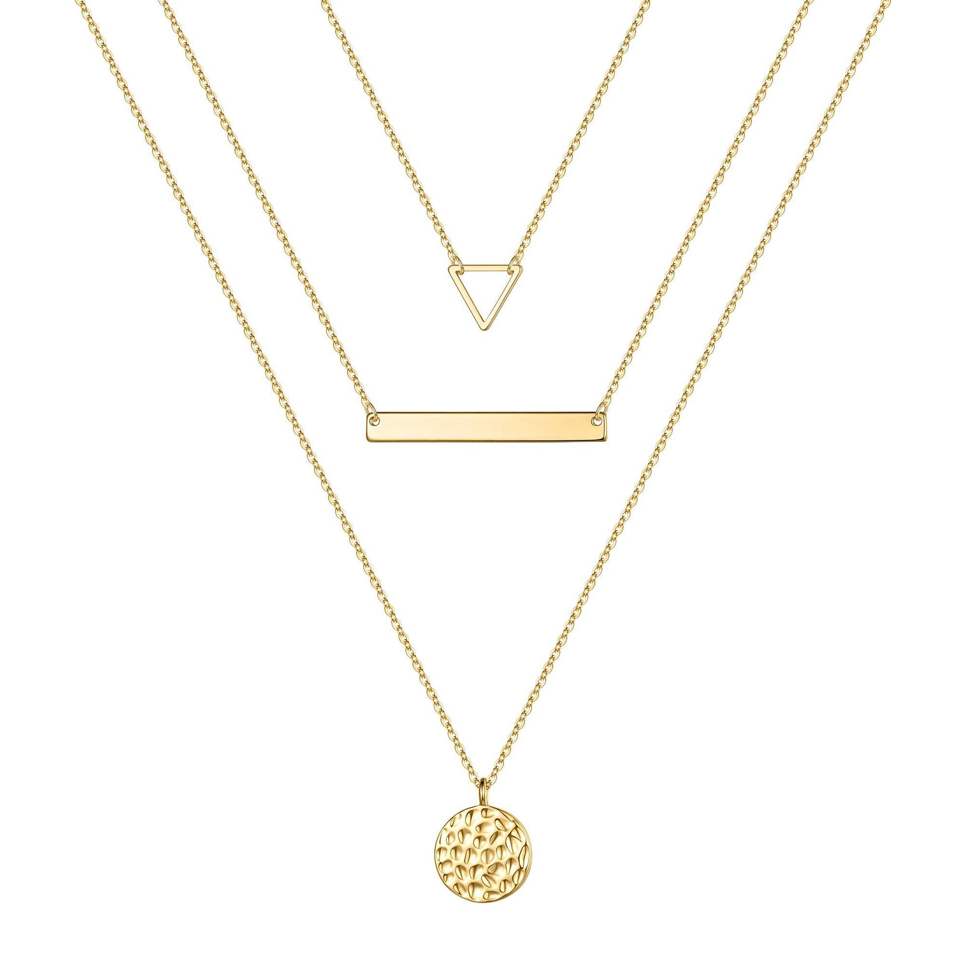 Minimalistisches Bienen-halsketten-set Mit Geometrischem Muster_voghion.com
