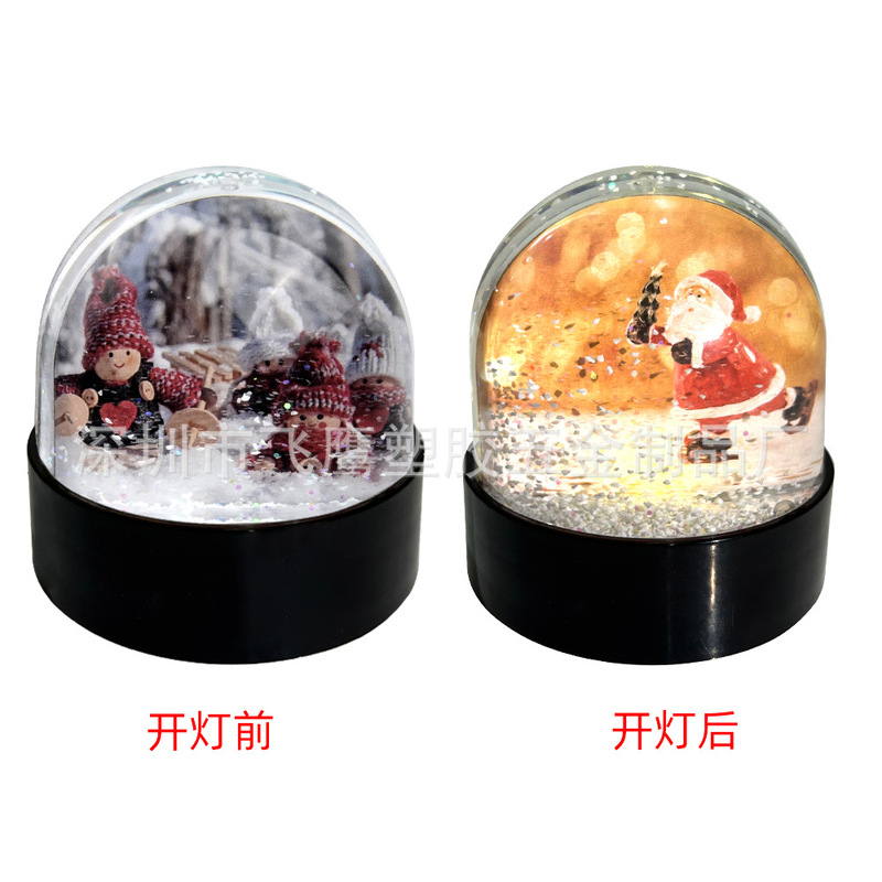 Cross-Border Hot-Selling Acrylic Crystal Ball Photo Frame with Embedded Photo, Creative DIY Photo Frame with Liquid Snowflakes, Christmas Gift Cross-Border Hot-Selling Acrylic Crystal Ball Photo Frame with Embedded Photo, Creative DIY Photo Frame with Liquid Snowflakes, Christmas Gift