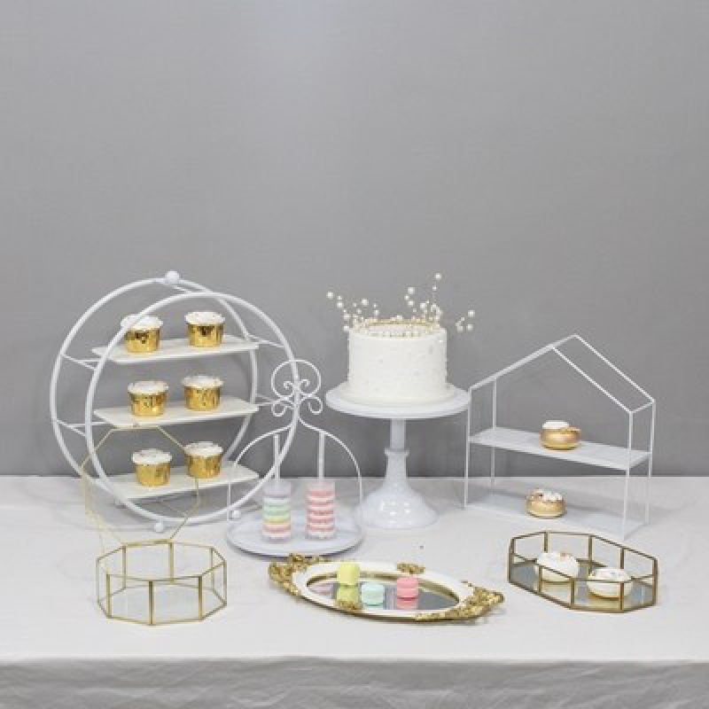 Tabla de postres europea decoración estante de exhibición platos de postres comida fría mesa de té estante de pastel rack de té de la tarde image 13