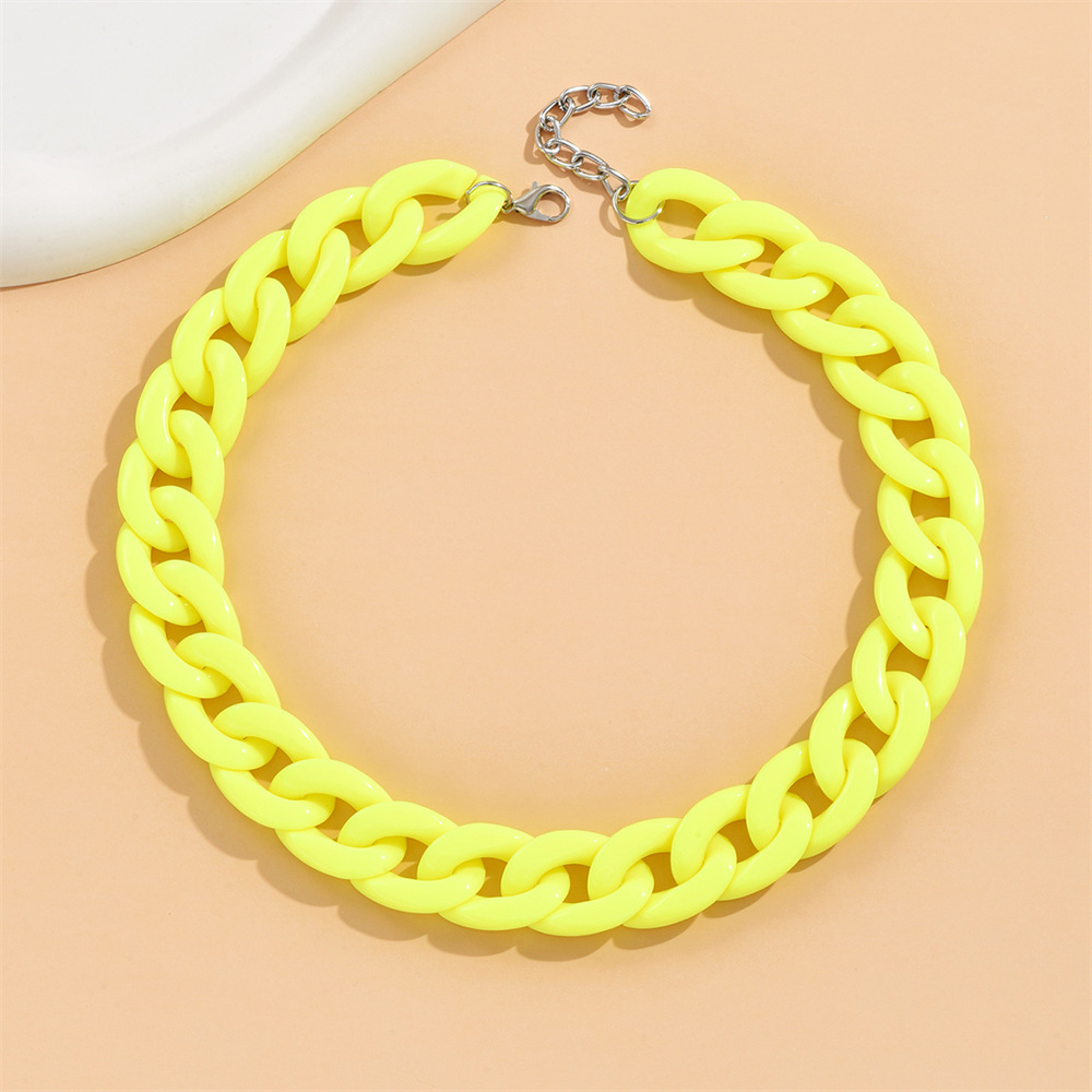 Cute Sweet Solid Color Arylic Wholesale Necklace display picture 9