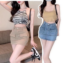 辣妹包臀牛仔短裙女a字半身裙显瘦2025夏季高腰牛仔a字裙短裙裤裙