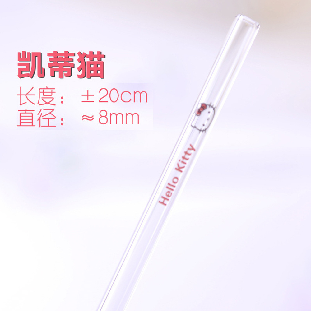 Fábrica directa resistente al calor de vidrio transparente al horno flor coloreada cuidado de los labios beber paja de vidrio para mujeres embarazadas y niños