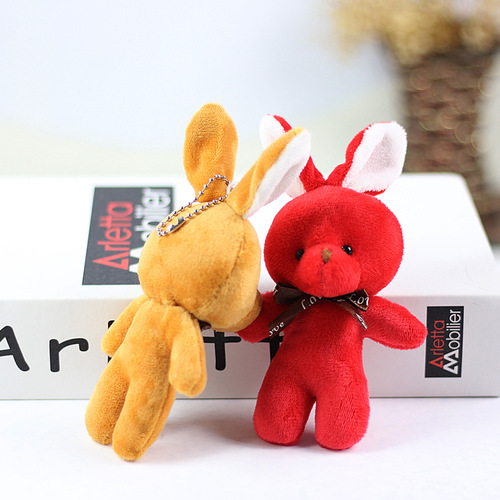 Cute little rabbit doll plush toy one-piece bow tie bunny doll bag pendant accessories small gift doll
