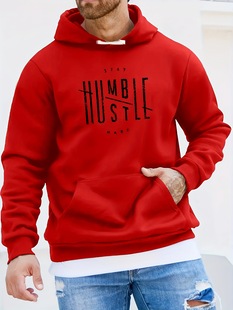 Foreign trade new men's casual pullover hat sweater, with bag, letter printing