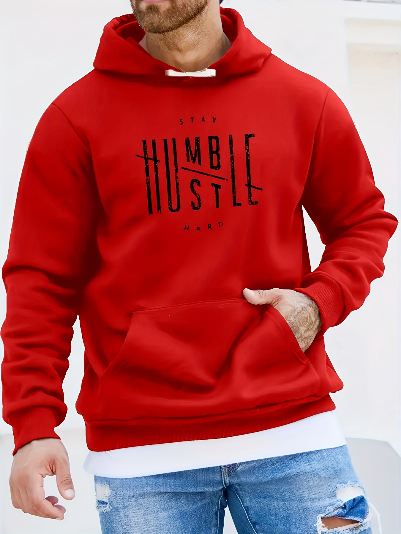 Foreign trade new men's casual pullover hat sweater, with bag, letter printing