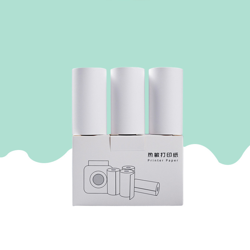 喵喵機57X30不乾膠打印紙帶背膠可粘貼錯題專用打印紙標籤熱敏紙