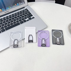 Iphone16 MagSafeカードケース透明磁気カードケース携帯電話の指輪スタンド三合一バッククリップを適用します。