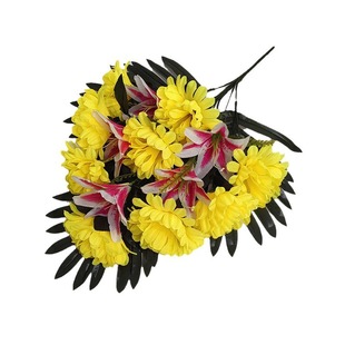 14 Simulation Dalu Garden decoration Qingming flower arrangement cheap simulation silk flower chrysanthemum funeral home grave sweeping sacrifice