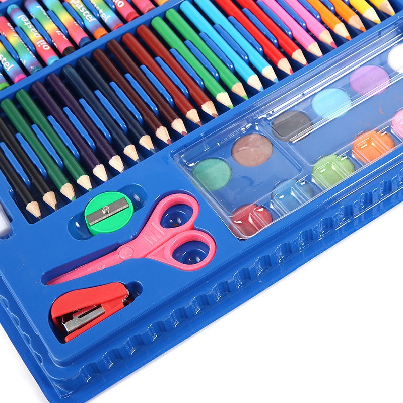 Estudiante de dibujos animados de 150 piezas acuarela pluma combinación pintura traje arte de los niños crayón cepillo regalo de vacaciones