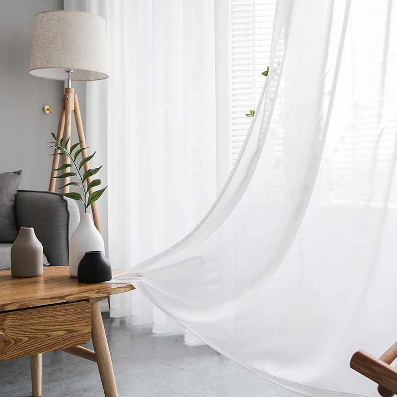 White Sheer Curtains, Gauze Curtains, White Sheer Curtains That Are Light-Transmitting but Not Transparent, White Sheer Window Screens, Soft and Smooth Chiffon Window Screens