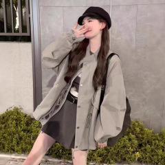 韩系抽绳收腰风衣外套女中长款2025早春秋季英伦风小个子夹克上衣
