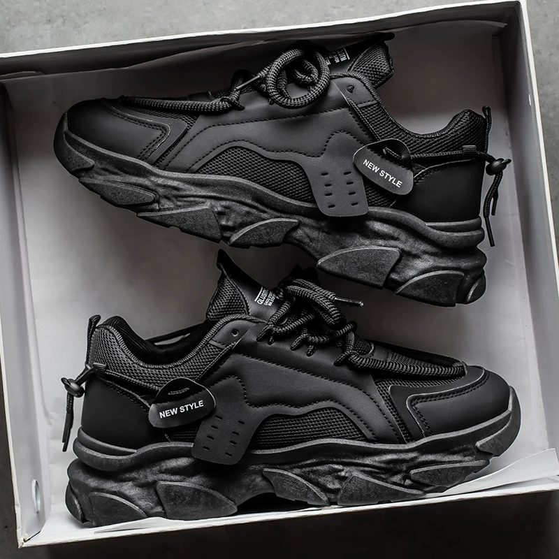 Мужская обувь Летняя новая дышащая сетка обувь мужская мода дикие кроссовки на толстой подошве повседневная обувь для бега