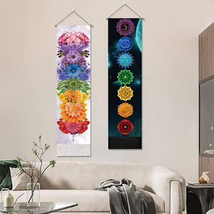 Cross-border direct hanging painting seven-star series decorative background tapestry Bohemian tassel hanging painting living room hanging painting