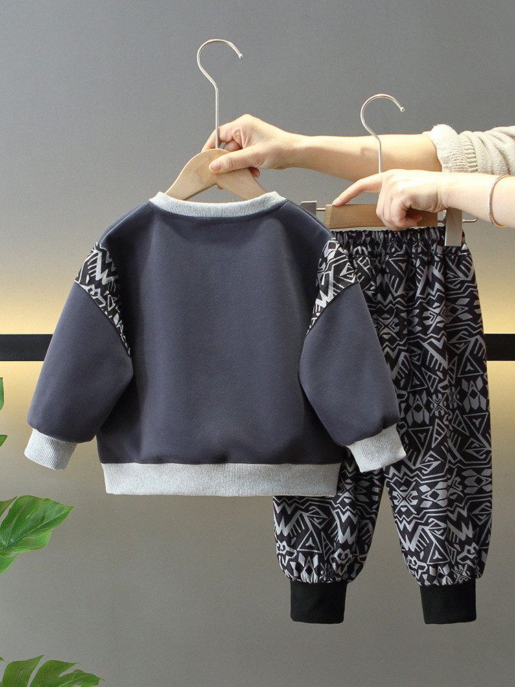 7715 ropa para niños traje de primavera para niños 2025 nuevo suéter para niños de dos piezas ropa de primavera y otoño de moda para bebés