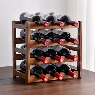 Red Wine Rack Household Wine Rack Ornaments Display Rack Wine Cabinet Storage Rack Multi-bottle Plaid Wine Simple Desktop