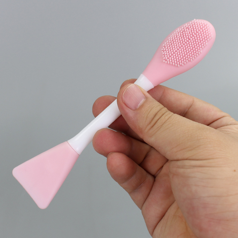 Cepillo de máscara de silicona de doble cabeza cepillo de lavado facial barra de cepillo de barro agitación de película ajustación barra de cepillo de doble propósito TPR cepillo de limpieza de cabeza de goma suave