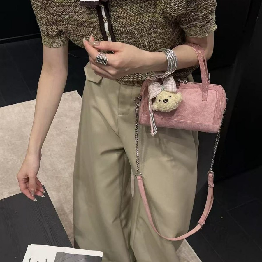 Retro Korean Style Boston Pillow Handbag For Women 2026 Summer New Fashion Luxury Shoulder Crossbody Bag - Thumbnail 2