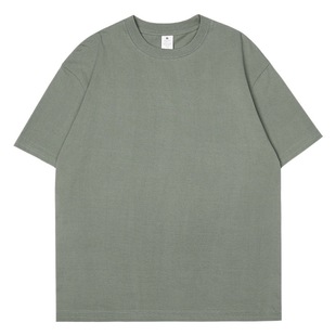 Men's 230g Pure Cotton Knitted Short-sleeved Summer Fashion Brand Clothing Base Shirt White T-shirt Men's Couple Clothing T-shirt Clothes