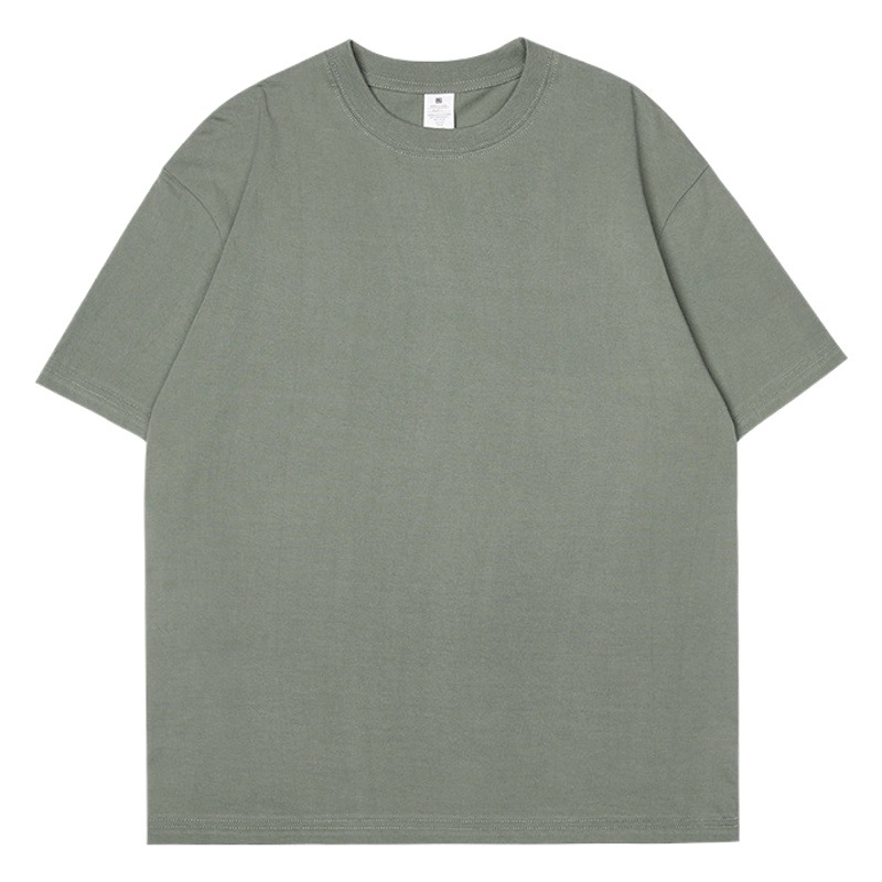 Men's 230g Pure Cotton Knitted Short-sleeved Summer Fashion Brand Clothing Base Shirt White T-shirt Men's Couple Clothing T-shirt Clothes