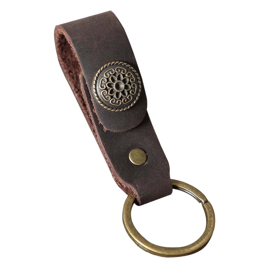 Handmade Original Keychain Head Layer Cowhide Key Bag Car Key Bag Retro Personalized Classic Leather Foreign Trade Explosions